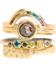 Organic Princess Band - 18ky Gold + Colored Diamonds - KMJ Kate Maller Jewelry Jewelry - Bridal