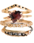 Tiara Shadow Band - 18ky Gold, 14kpw Gold + VS Diamonds, Black Diamonds - KMJ Kate Maller Jewelry Jewelry - Bridal