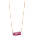 Brazilian Pink Tourmaline Necklace - 14k Gold
