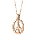 Charmed Peace Sign Necklace - 14k Gold