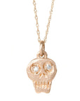 Charmed Skull Diamond Necklace - 14k Gold