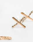 X-O Studs - 22k/18k Gold + Oxidized Silver