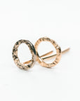 X-O Studs - 22k/18k Gold + Oxidized Silver