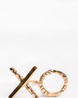 X-O Studs - 22k/18k Gold + Oxidized Silver