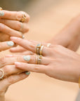 Legacy Diamond Ring - Salt + Pepper Brilliant Cut Diamond set in an 18ky Gold Extra Heavy Bezel with VS Side Diamonds on a 14kpw Gold Band - KMJ Kate Maller Jewelry Jewelry - Bridal