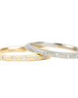 Contemporary Diamond Stacker - 18ky Gold, 14kpw Gold + VS Diamonds