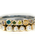 Organic Princess Band - 18ky Gold + Colored Diamonds - KMJ Kate Maller Jewelry Jewelry - Bridal