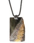 Long Boulder Necklace - 22k Gold, Oxidized Silver