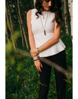 Mini Classic Aspen Necklace - 18k gold, Oxidized Silver + Reclaimed Diamonds - KMJ Kate Maller Jewelry Jewelry - Necklaces