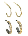 Miniest Hoop Earrings - 18k Gold, 22k Gold Dusted, Oxidized Silver