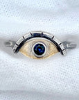 Ojo Ring - Brass, Silver + Sapphire