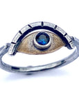 Ojo Ring - Brass, Silver + Sapphire