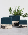 Square Splatter Planter - Deep Ocean - KMJ Elizabeth Benotti Gifts - Ceramics