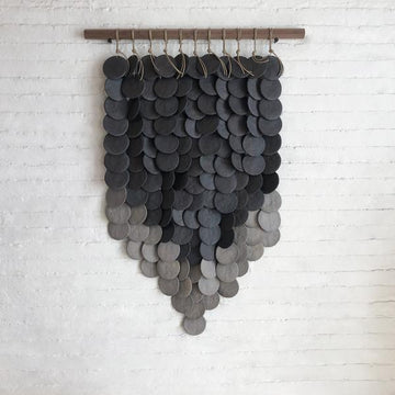 PLT (Pretty Little Thing) 11 Disc Layered Wall Hanging: Black with Grey
