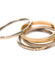 Pinky/Midi Stackers - 22k/18ky Gold, 14kpw Gold + Oxidized Silver