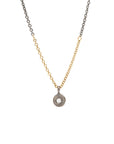 Pebble Necklace - 18k Gold, Oxidized Silver + Reclaimed Diamonds