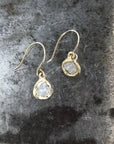 Rough Diamond Solitaire Earrings -14ky + Diamonds
