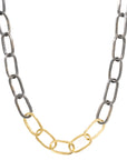 Heavyweight Black + Gold Chain Necklace - 22k/18k gold, Oxidized Silver