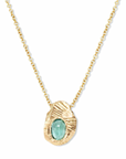 Oval Slider Necklace - 18k Gold + Emerald