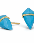 Small Kite Stone Studs - 18k Gold