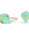 Teeny Kite Stone Studs - 18k Gold