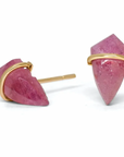 Small Kite Stone Studs - 18k Gold