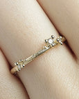 Small Asymmetric Diamond Encrusted Band - 14k Gold + Diamonds