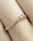 Small Asymmetric Diamond Encrusted Band - 14k Gold + Diamonds - KMJ Ruth Tomlinson Jewelry - Bridal