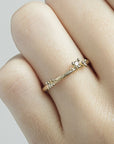 Small Asymmetric Diamond Encrusted Band - 14k Gold + Diamonds