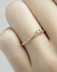 Small Asymmetric Diamond Encrusted Band - 14k Gold + Diamonds - KMJ Ruth Tomlinson Jewelry - Bridal