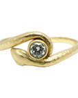 Serpent Solitaire Diamond Ring - 14k Gold