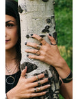 Turning Aspen Ring- 18ky Gold, 14kpw Gold, Oxidized Silver + Reclaimed Diamonds - KMJ Kate Maller Jewelry Jewelry - Rings