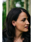 Turning Aspen Studs - 18k gold, Oxidized Silver + Reclaimed Diamonds - KMJ Kate Maller Jewelry Jewelry - Earrings