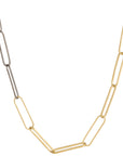 18k Black + Gold Luxe Chain Necklace - 18ky + Oxidized Silver
