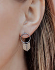 Archer Studs - Sterling Silver + Brass - KMJ Claire Sommers Buck Jewelry - Earrings