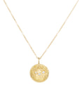 Double Gold Moon Surface Pendant on 14k Gold Chain - 18ky/14ky Gold + Reclaimed VS White Diamonds