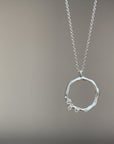 Encrusted Round Branch Necklace - Silver - KMJ Made By Branch Jewelry - Necklaces