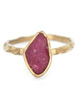 Guardian Ring - Ruby + Brass - KMJ Emilie Shapiro Jewelry - Rings