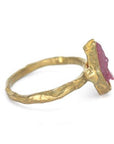 Guardian Ring - Ruby + Brass - KMJ Emilie Shapiro Jewelry - Rings