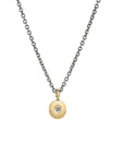 Pebble Necklace - 18k Gold, Oxidized Silver + Reclaimed Diamonds