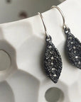 Lava Leaf Earrings - Silver + Diamonds - KMJ Made By Branch Jewelry - Earrings