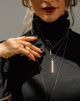 Slice Necklace w/ Colored Diamond - 22k/18k Gold, Oxidized Silver + Colored Diamond - KMJ Kate Maller Jewelry Jewelry - Necklaces