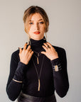Slice Bangle - 22k Gold + Oxidized Silver - KMJ Kate Maller Jewelry Jewelry - Bracelets