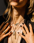 Boulder Diamond Necklace - 22k/18k Gold, Oxidized Silver + Reclaimed Diamonds - KMJ Kate Maller Jewelry Jewelry - Necklaces