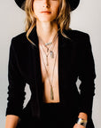 Strata Necklace - 22k/18k Gold, Oxidized Silver + Reclaimed Diamonds - KMJ Kate Maller Jewelry Jewelry - Necklaces