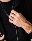 Dusted Slice Ring - 22k Gold, Oxidized Argentium Silver - KMJ Kate Maller Jewelry Jewelry - Mens