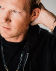 Heavyweight Black + Gold Chain Necklace - 22k/18k gold, Oxidized Silver - KMJ Kate Maller Jewelry Jewelry - Mens