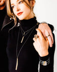Slice Necklace w/ Colored Diamond - 22k/18k Gold, Oxidized Silver + Colored Diamond - KMJ Kate Maller Jewelry Jewelry - Necklaces