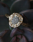 Rough Diamond Halo Ring