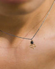Serpent Necklace - 14k Gold, Sterling Silver + Black Spinel - KMJ Claire Sommers Buck Jewelry - Necklaces